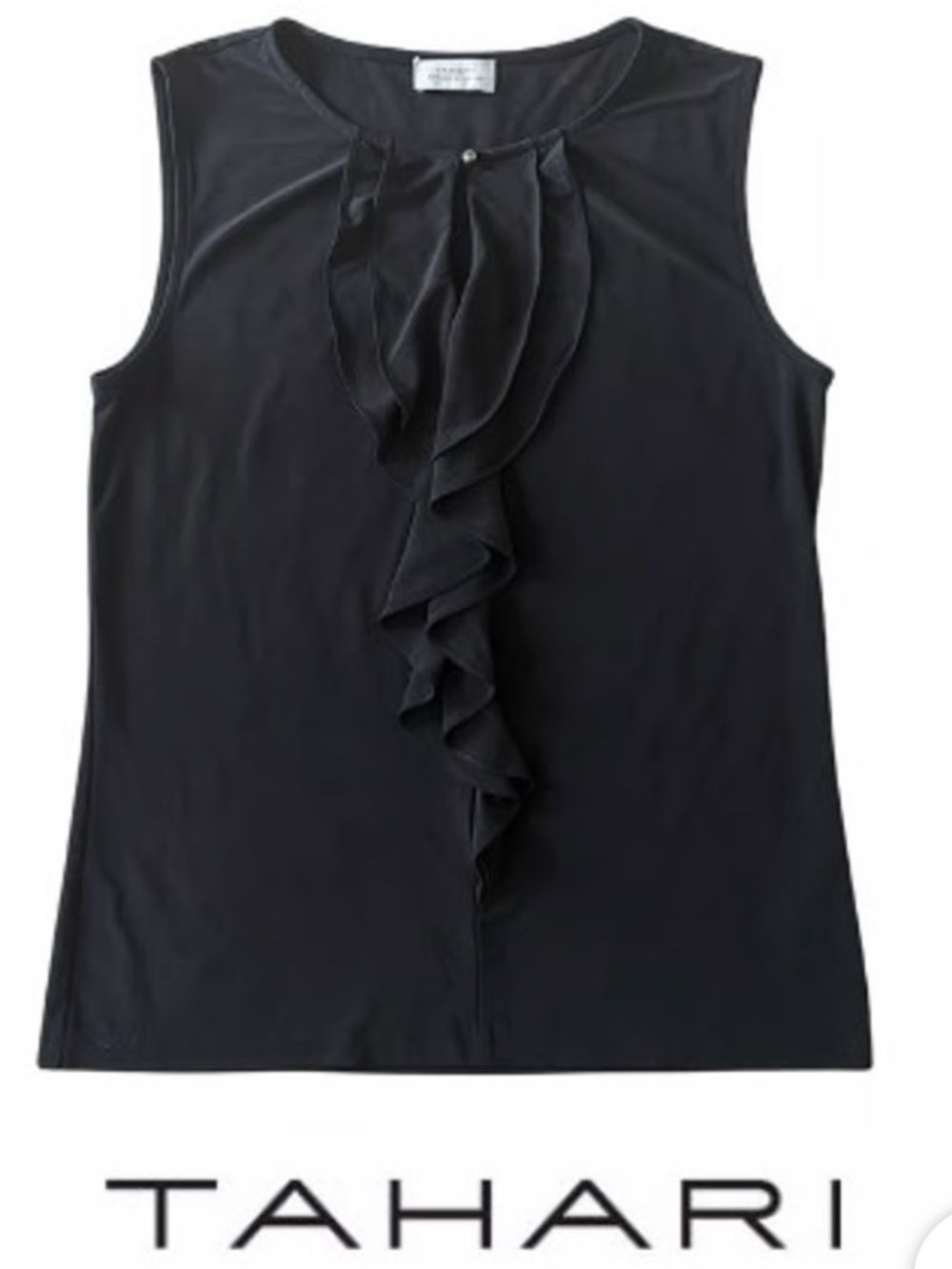 Tahari Keyhole Ruffle Tank